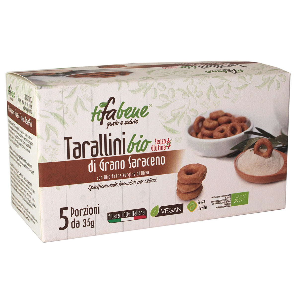 Bio Taralli mit Buchweizenmehl und natives Olivenöl extra Glutenfrei & Vegan
